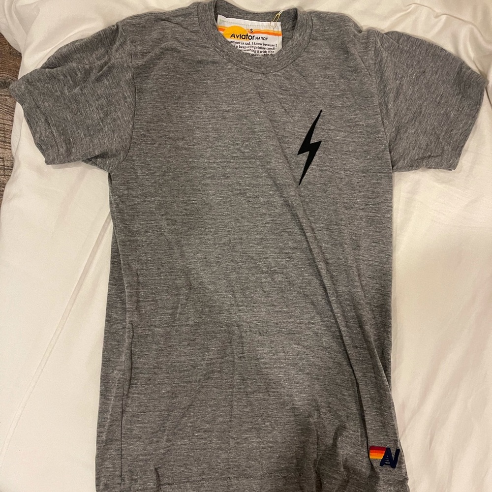 Aviator nation bolt stitch crew t shirt
